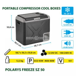 Frigo Congelatore Portatile Brunner Polarys Freeze SZ 50 -Esploratori Outdoor frigo congelatore portatile brunner polarys freeze sz 50 bivalente compressione 18